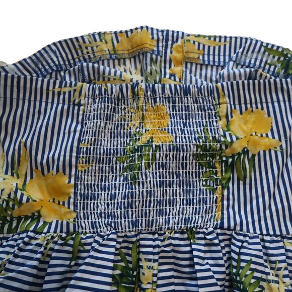 NWT Bepop Reversible Strapless Mini Dress XL Floral Nautical Stripes Cottagecore - Picture 13 of 14